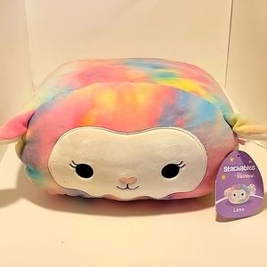 Squishmallow Lana the Lamb Stackable Tie Dye Easter Edition 11 inches NWT